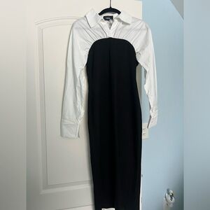 Cider Monochrome Long Sleeve Dress